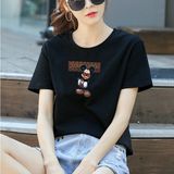 Camiseta Disney Mickey De Manga Curta Para Mulheres
