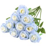 Buquê De Flores De Seda Artificial Nubry, 10 Unidades (azul)