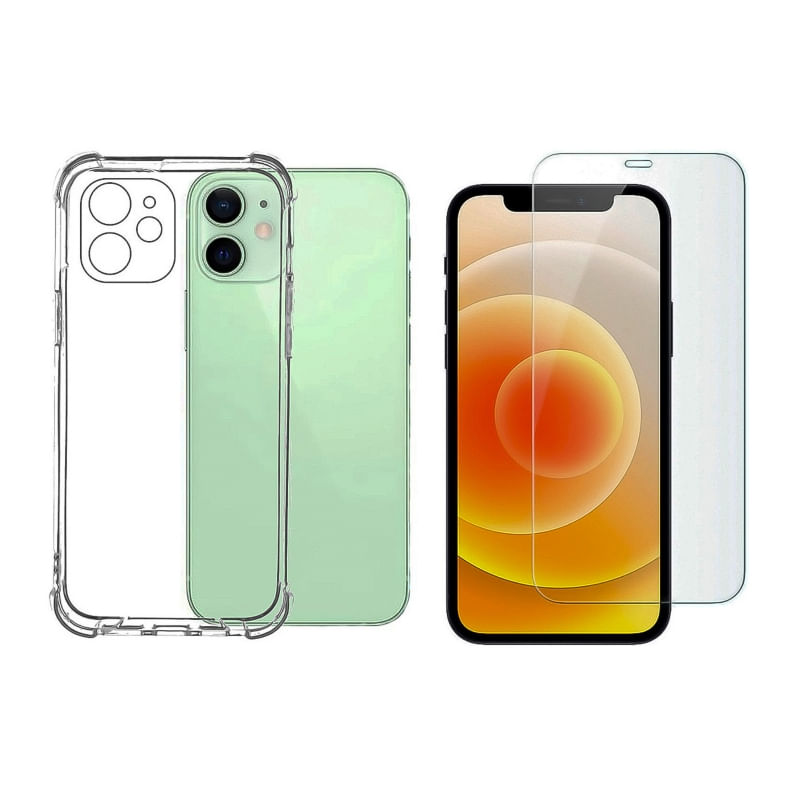 Capa E Película De Vidro De Mica Para Iphone 12 - Antidetonante - Waterpro