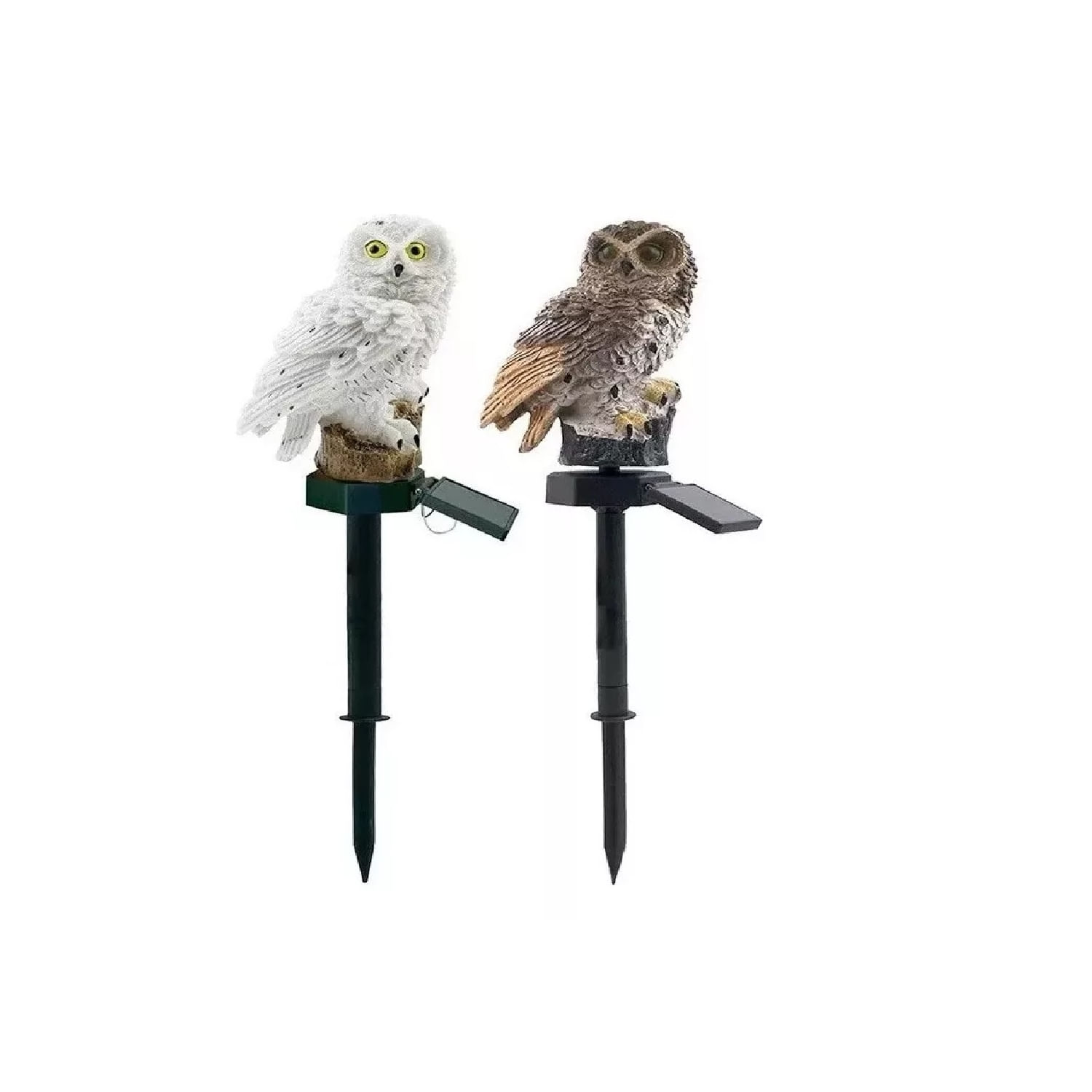 Lâmpada Solar Owl Lawn Light Garden Decoração Branca