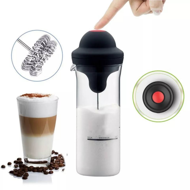 Milk Beater Coffee Cappuccino Potent Com Copo De Vidro De 450 Ml