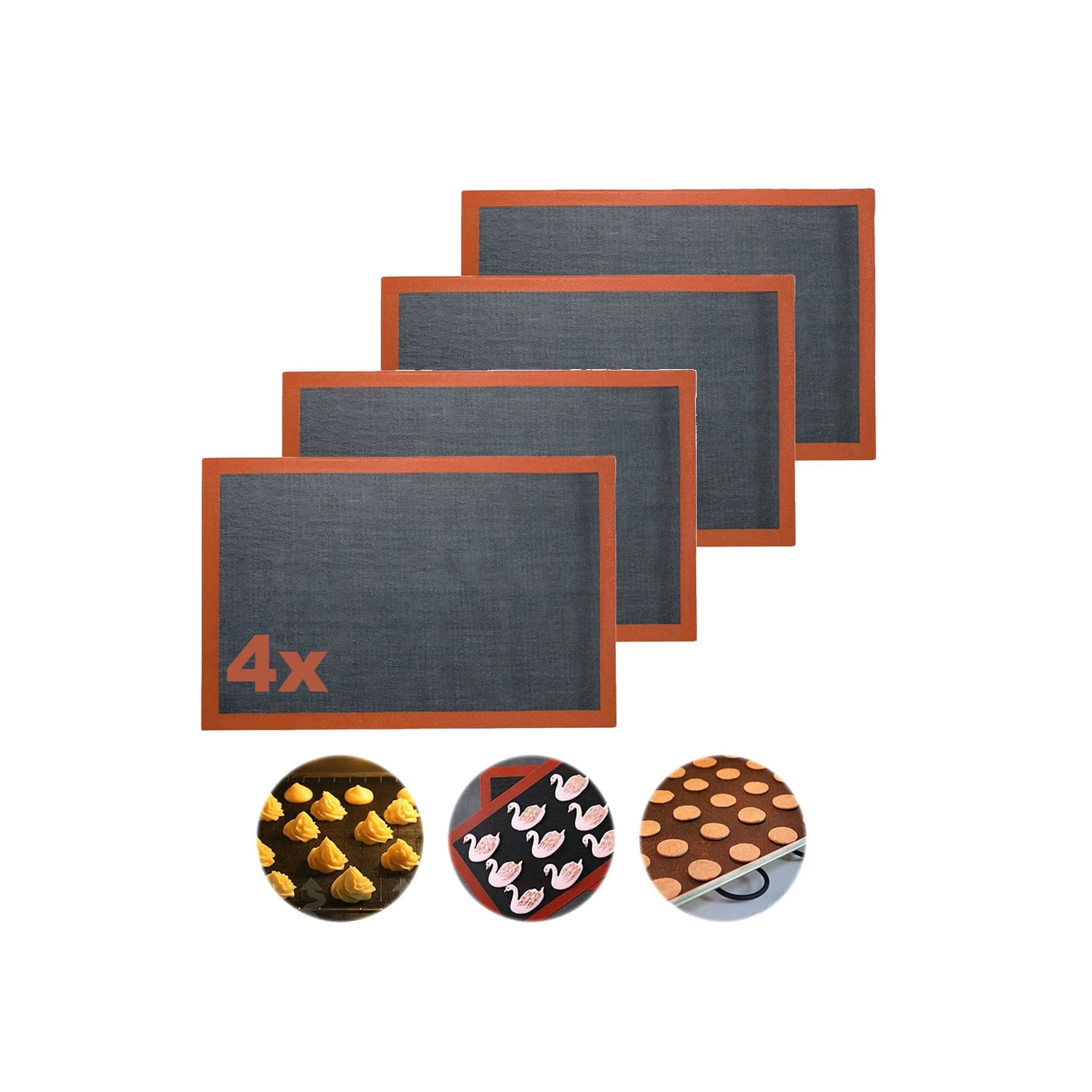 Folha De Silicone Para Forno Antiaderente X4 Microperfurado