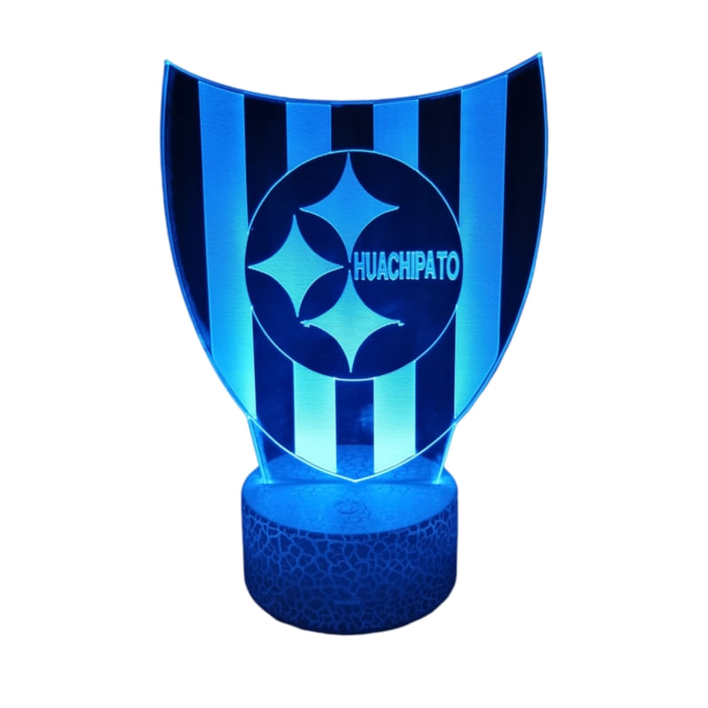 Lâmpada De Ilusão 3d Huachipato Fc Insignia Com Led De 7 Cores