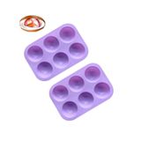 Molde De Silicone Half Sphere, Violeta De 6 Cavidades (pacote Com 2)