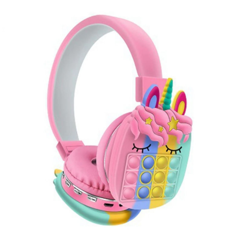 Fones De Ouvido Bluetooth Sem Fio Unicorn Girl Com Mp3 E Cartão Sd