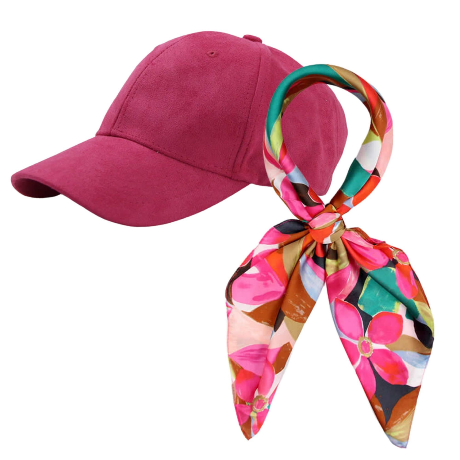 Conjunto De Cachecol E Chapéu Suede Jockey Plus Em Fuchsia Passion