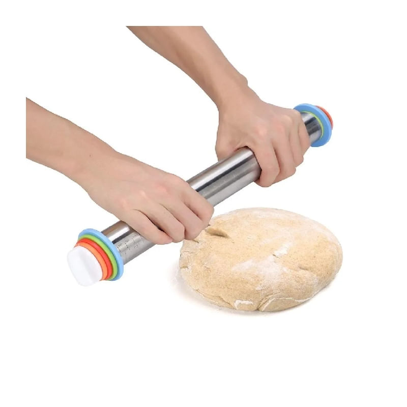 Rolling Pin Uslero Regulável Em Aço Inoxidável Com Balança