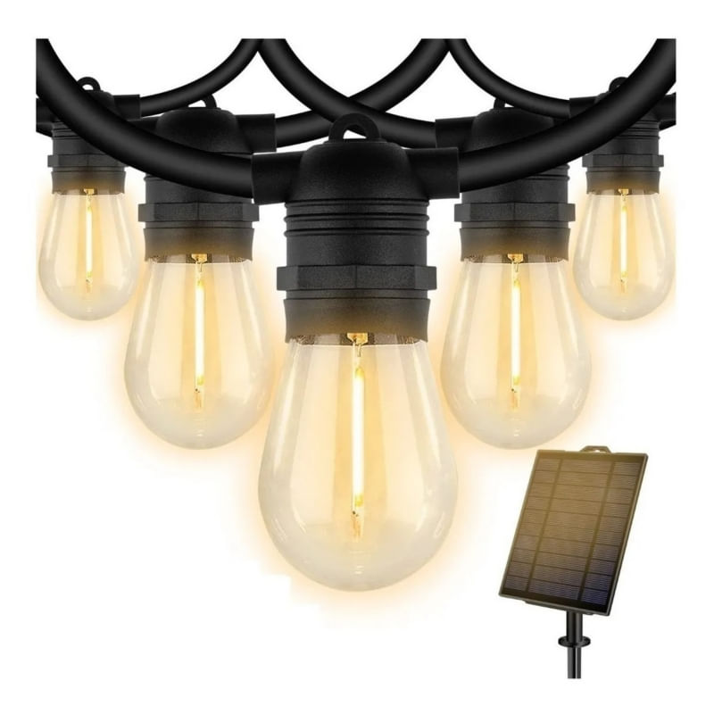 Guirlanda De Painel Solar Com 10 Bolas De Led Ip54