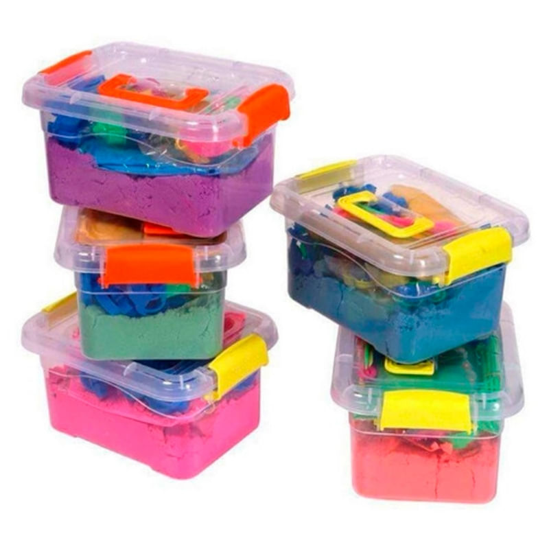 Conjunto Magic Sand Didactic Para Crianças Com 1 Kg De Areia E 12 Moldes