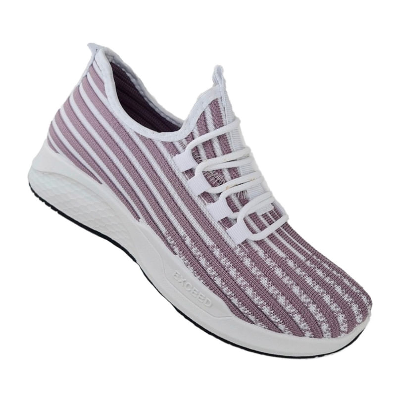 Tênis Lila Grey Trend Comodas Light Sneakers-2105