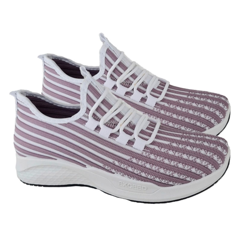 Tênis Lila Grey Trend Comodas Light Sneakers-2105