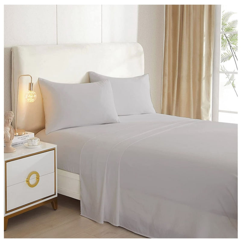 Conjunto De Roupa De Cama Adomities Grey Smooth Sheds 2.0 Seats (queen)