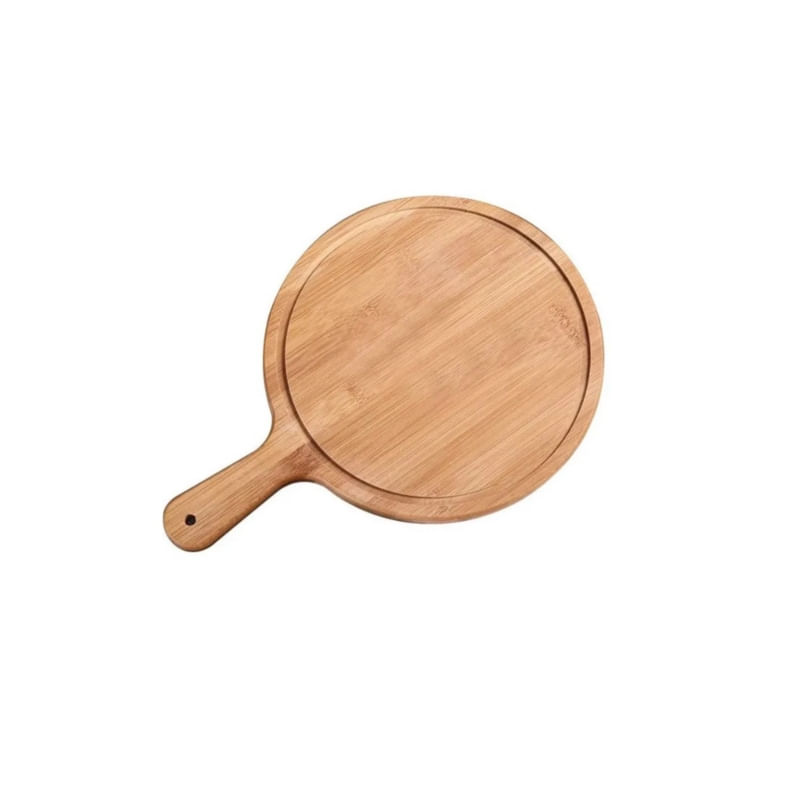 Prato De Pizza De Madeira Com 24 Cm De Diâmetro