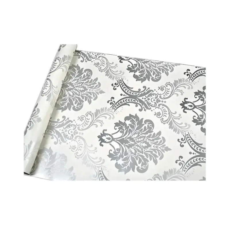 Papel De Parede Autoadesivo Roll Silver Mosaic 10m X 60cm
