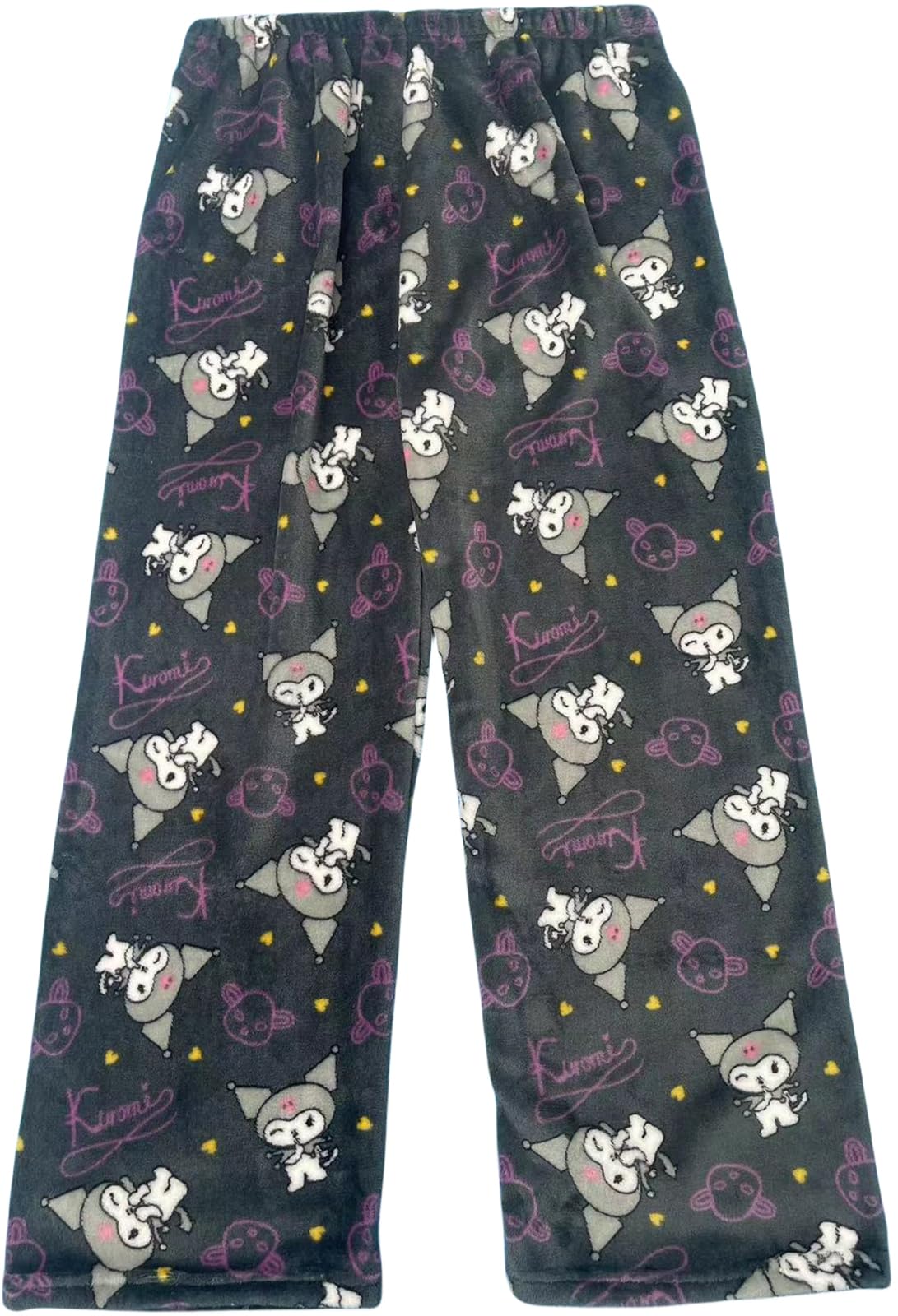 Calças De Pijama Kunsecsh Anime Cartoon Flannel Para Mulheres/meninas