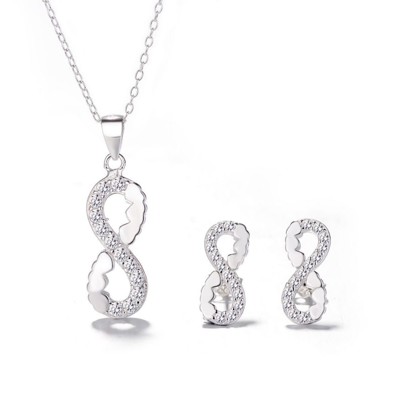 Colar Com Pingente Chain Hoops Silver 925 Infinite Feminino