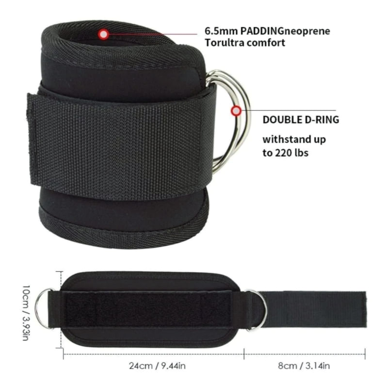 Pulseira De Tornozeleira Para Academia Low Pulley Double Argolla Hitch
