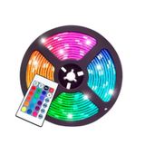 Faixa De Luz Led Rgb 5m À Prova D&#39;água Com Controle Remoto