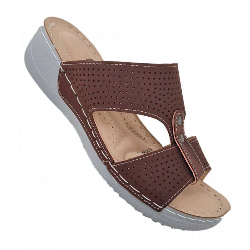 Sandália Feminina Comodas Classic Light Brown-3073