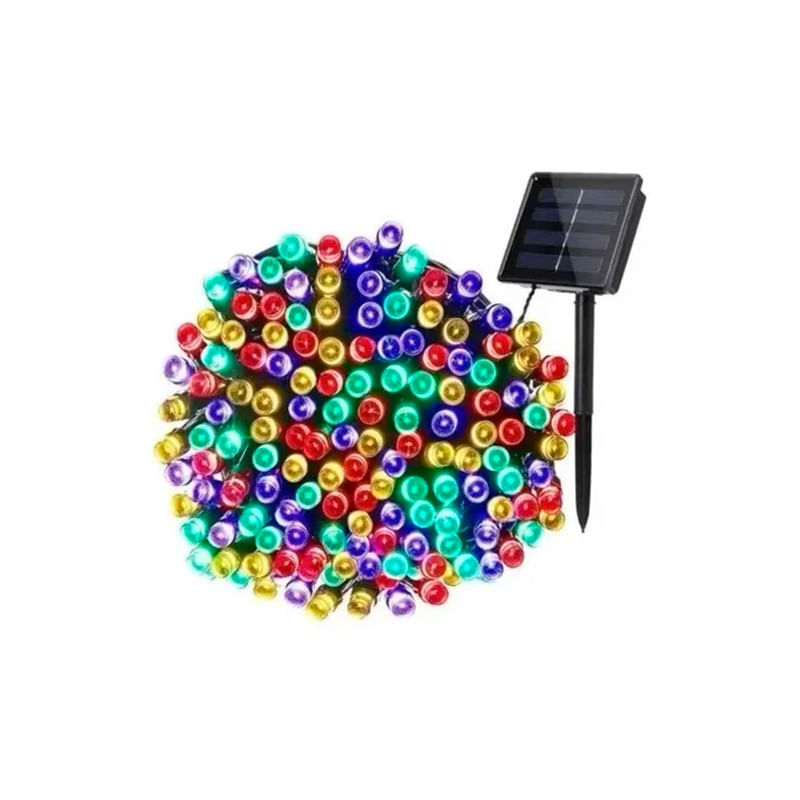 Luzes Solares De Natal Garland 10m 100 Led Multicolor