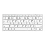 Teclado Qwerty Bluetooth Sem Fio Espanhol Latino-americano Branco