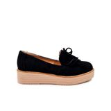 Plataforma De Sapatos, Camurça Preta, Plataforma De 3 Cm Para Mulheres
