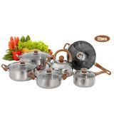 Panela E Bateria De Cozinha Inteligente Em Aço Inoxidável 12 Unidades
