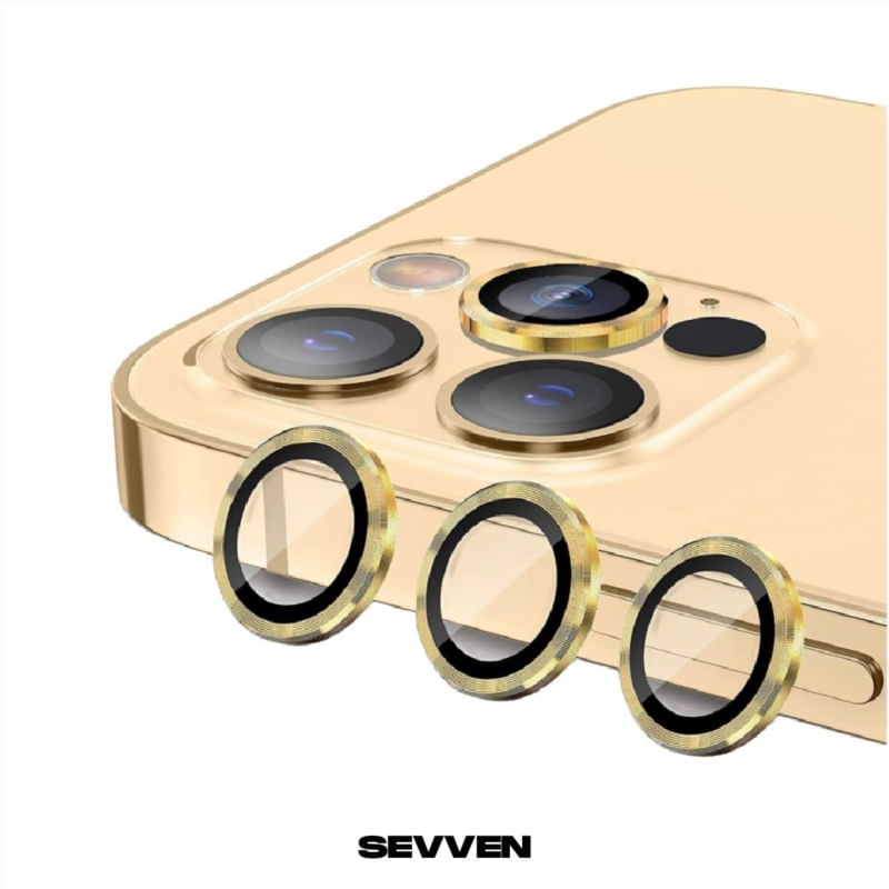Protetor De Lente De Câmera Genérico Para Iphone 13 Pro/pro Max Gold