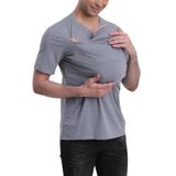 Camiseta Canguru Para Papai E Bebê, Camiseta Canguru De Manga Curta Com Decote Em V, Camiseta Canguru Masculina, Camiseta Canguru Com Chapéu Cinza