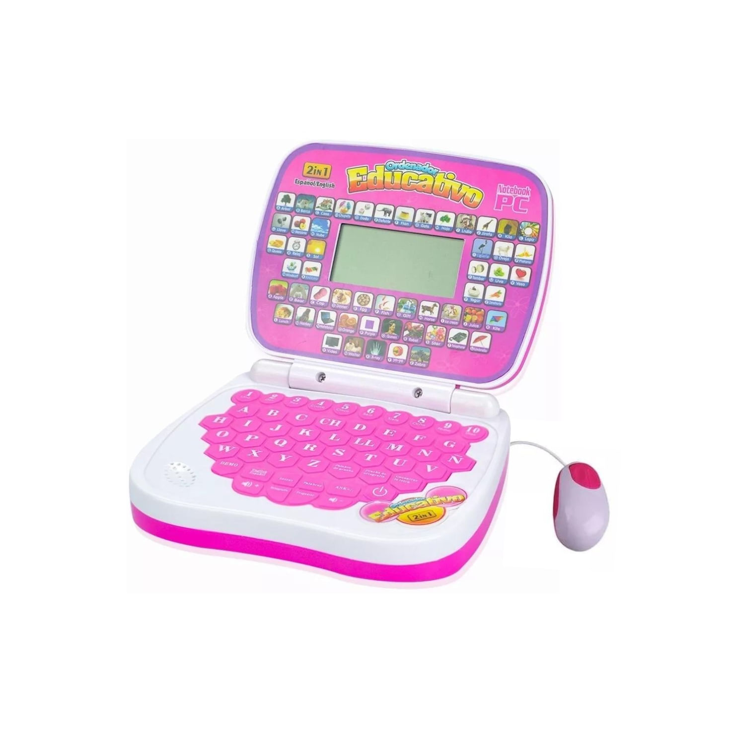 Mini Laptop Interativo Genérico Pink Espanhol - Inglês