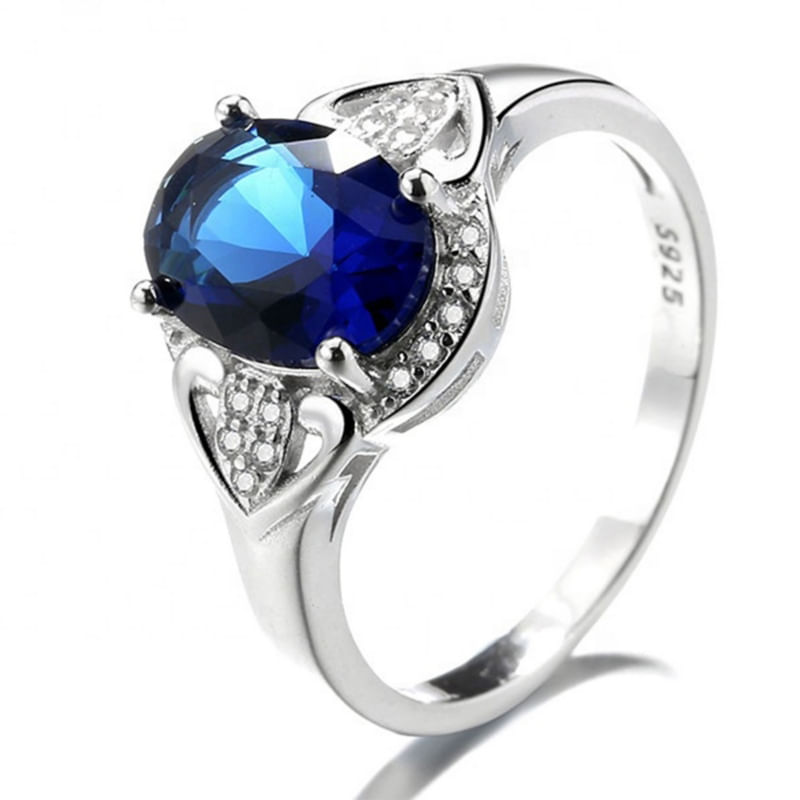 Anel Feminino Em Prata 925 Com Zircônia, Design Elegante E Kit De Presente