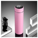 Garrafa Térmica De Aço Inoxidável 500ml Com Tela De Toque Lcd Rosa