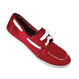 Mocassim Em Lona, Unissex, Casual, Vermelho 7073
