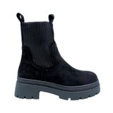Botas High Cane Platform Colors: Camurça Preta E Lona