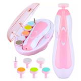 Kit Elétrico De Limpeza De Unhas Baby Pink Com 6 Cabeças Intercambiáveis