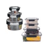 Conjunto De 7 Recipientes De Armazenamento De Alimentos Com Tampas Herméticas De 300 Ml-1,4 L