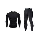 Terno Esportivo, Elastano De Primeira Camada Para Homens, Preto