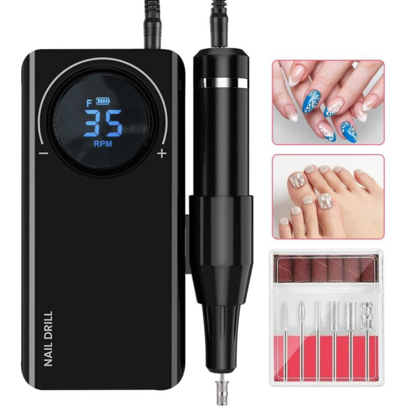 Furadeira De Unhas Create Beauty Life 35.000 Rpm Com Kit De Brocas