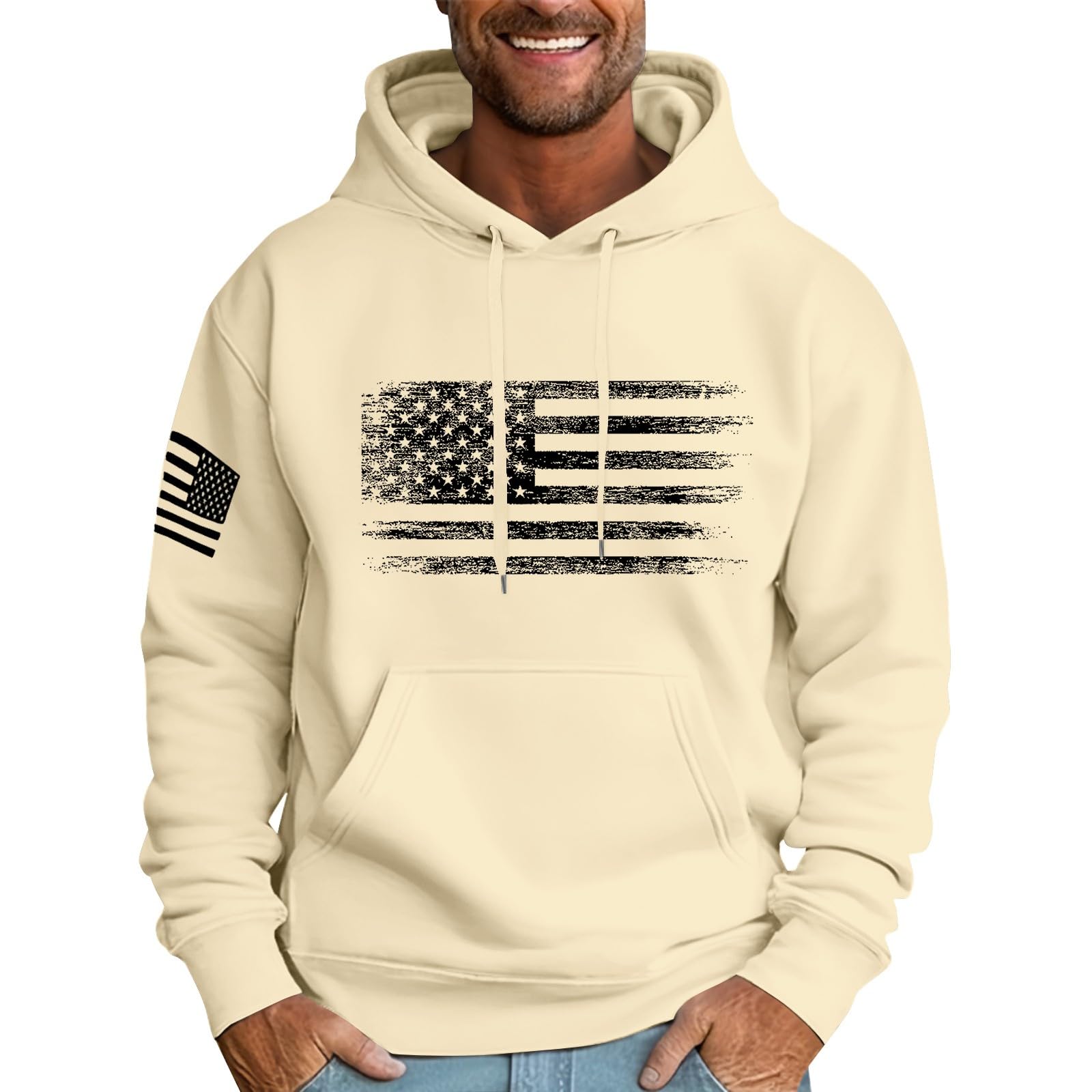 Moletom Masculino Com Capuz Mlyyjckg, Moderno, De Lã Grande, Bege, 4gg