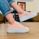 Chinelo Canvas Urban Platform Pink 7084 Para Mulheres