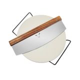 Conjunto De Pizza Stone Board Wayu Cutter Wayu 28cm Ø