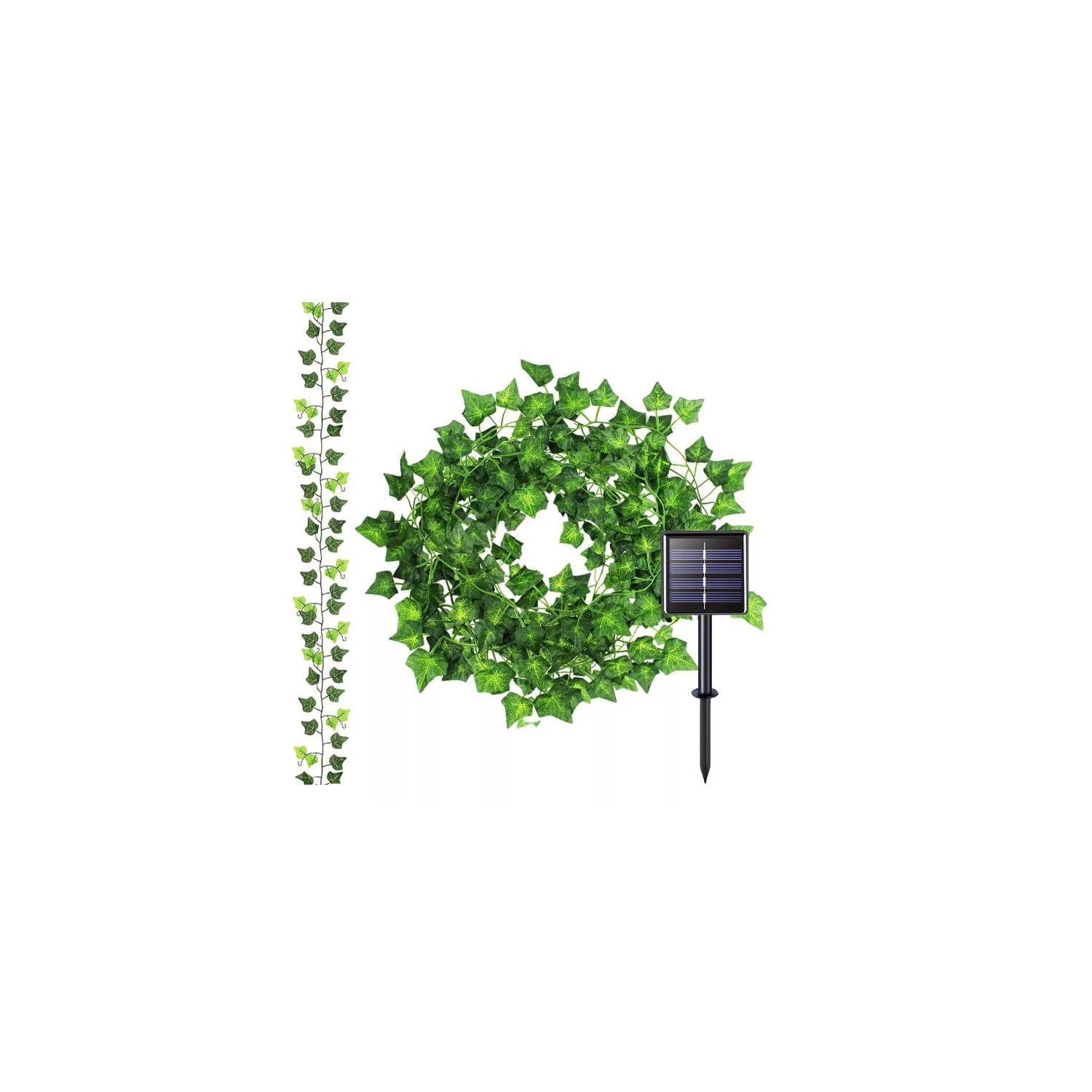 Conjunto De Guirlandas De Cortinas De Luzes Led Solares 2x7m Com 50 Luzes Quentes