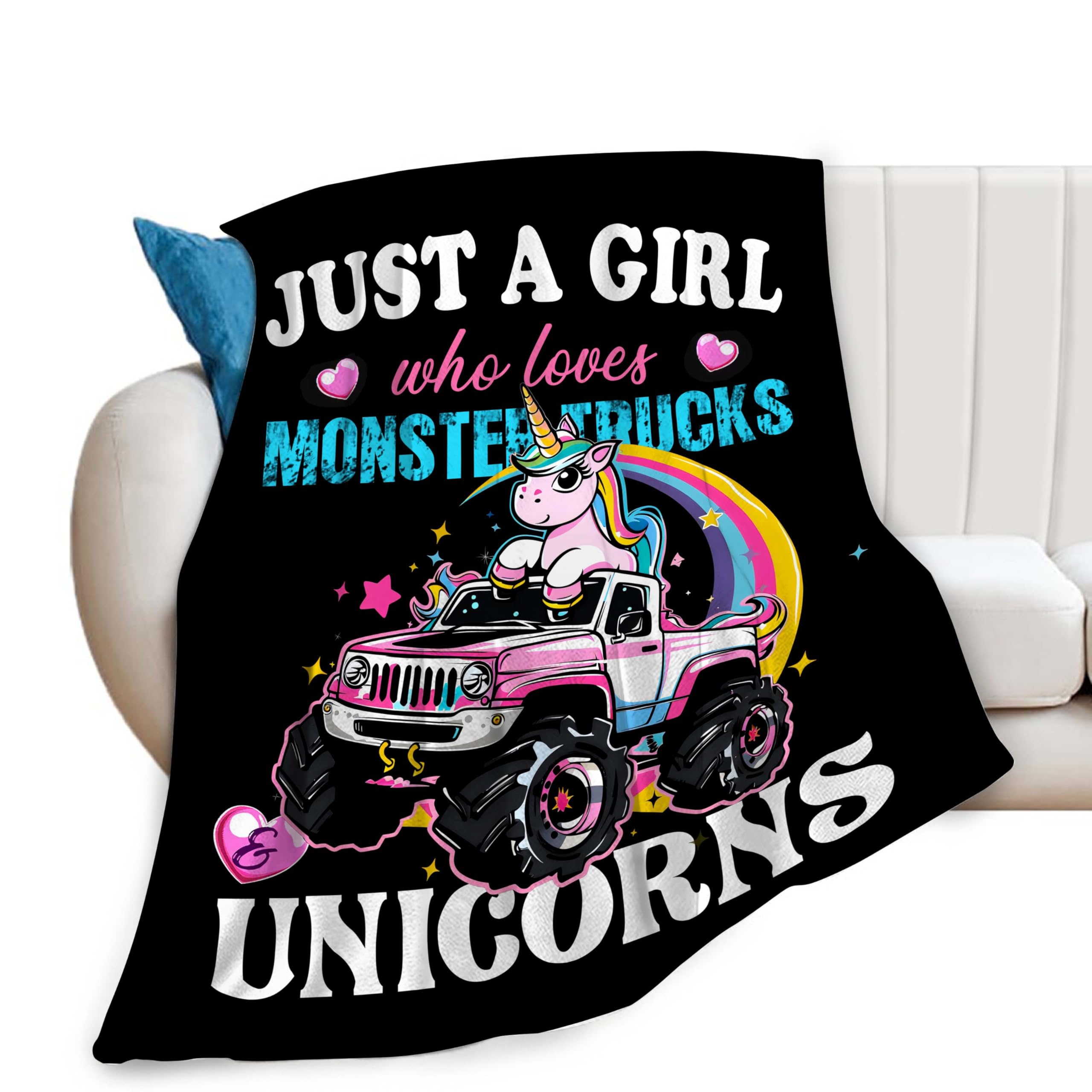 Cobertor Sweetfox Just A Girl Who Love Trucks Unicorns 125x100cm