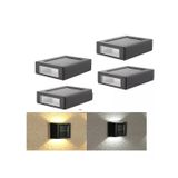 Refletores Solares De Parede Led Para Jardim Ao Ar Livre, Pacote Com 4