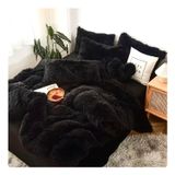 Cobertor Hairy Black Down Com Chiporro Soft King Size