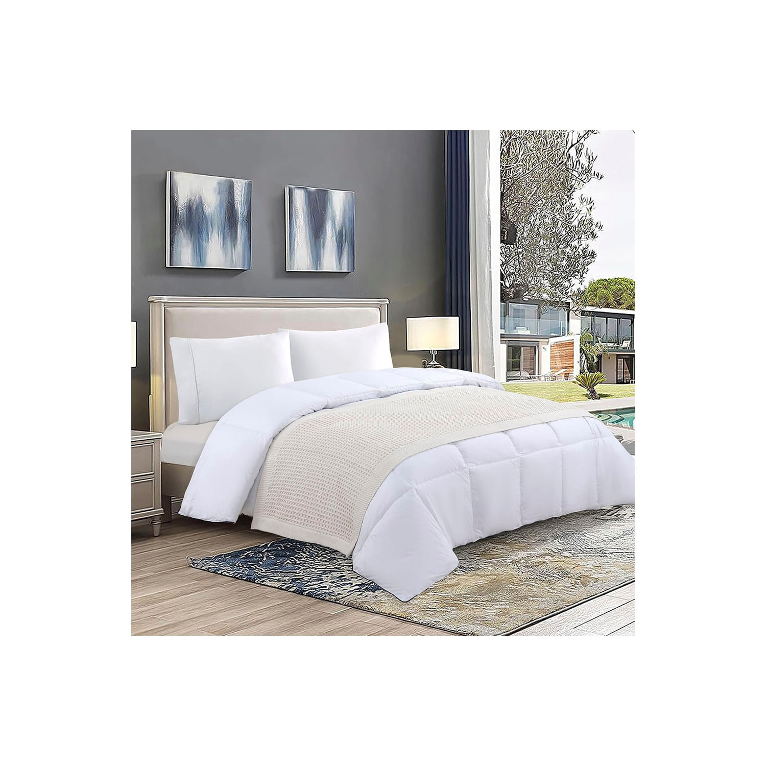 Colcha De Algodão E Linho Waffle 2 Lugares 70 X 180 Cm