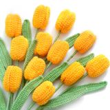 Buquê De Tulipas Artificiais Flrunwu Crochet 12 Unidades Para Decoração