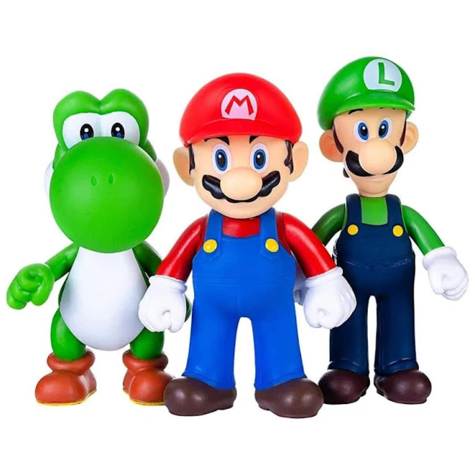 Conjunto De Figuras Mario Bros Children's Com Mario, Yoshi, Gorila, Wa