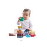 Brinquedo Para Bebês Empilhável De Renda Em Torre De Silicone Sem Bpa