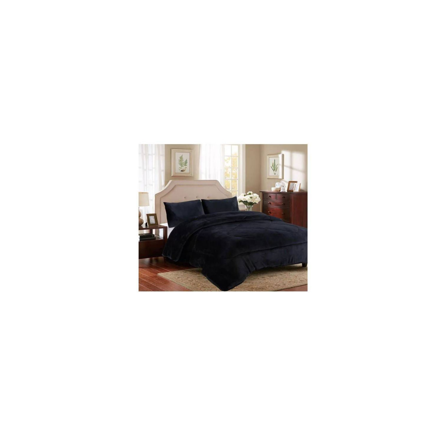 Coverlet Chiporro Plush De 2 Lugares - Pretos